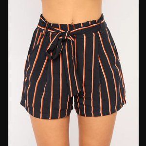 Fashion Nova tie front pleated shorts